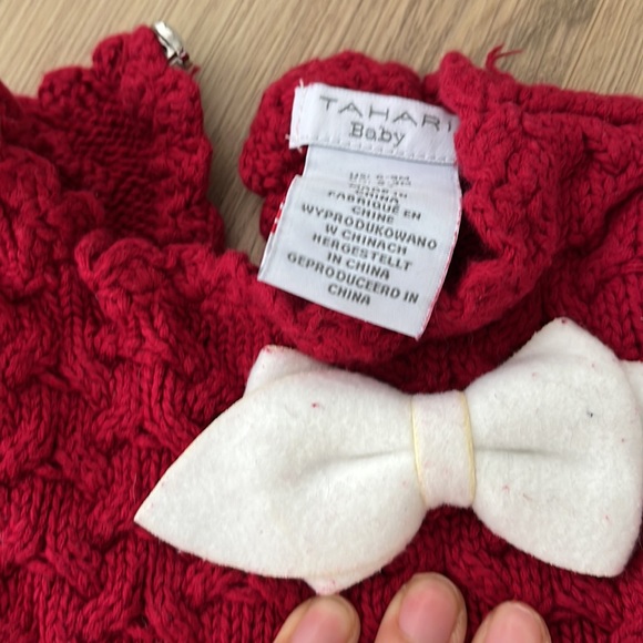 Tahari Baby sweater dress + tights set 6-9 months - Picture 2 of 5